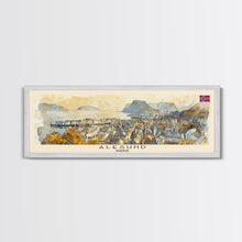 Carregar imagem no visualizador da galeria, Ålesund Norway Wall Art, Panoramic Travel Poster, Panoramic Framed Canvas Print, City Wall Art, Wall Hanging Home Decor, Travel Art
