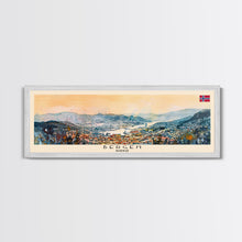 Load image into Gallery viewer, Bergen Norway Wall Art, Panoramic Travel Poster, Panoramic Framed Canvas Print, City Wall Art, Wall Hanging Home Decor, Travel Art
