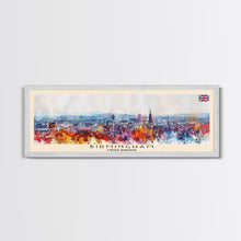 Cargar imagen en el visor de la galería, Birmingham United Kingdom Travel Print Wall Art, Panoramic City Art, Travel Art, Wall Decor, Vacation Gift, Framed Canvas Print Or Metal Art
