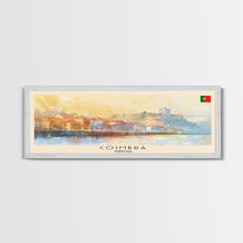 Load image into Gallery viewer, Coimbra Portugal Travel Art, City Art, Framed Canvas Print or Metal Wall Art, Europe Travel Poster, Panoramic Wall Art, Extra Wide Wall Art
