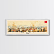 Load image into Gallery viewer, Diyarbakr Turkey Panoramic Travel Poster, Framed Canvas Print or Metal Wall Art, Travel Art, Home Decor, Panoramic Painting, Midcentury Art
