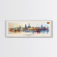 Load image into Gallery viewer, Dresde Germany Travel Art, City Art, Framed Canvas Print or Metal Wall Art, Europe Travel Poster, Panoramic Wall Art, Extra Wide Wall Art
