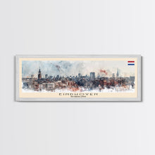 Load image into Gallery viewer, Eindhoven Netherlands Panoramic Travel Poster, Framed Canvas Print or Metal Wall Art, Travel Art, Home Decor, Panoramic Painting, Midcentury Art

