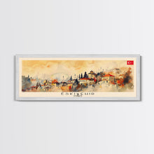 Load image into Gallery viewer, Eskisehir Turkey Panoramic Travel Poster, Framed Canvas Print or Metal Wall Art, Travel Art, Home Decor, Panoramic Painting, Midcentury Art
