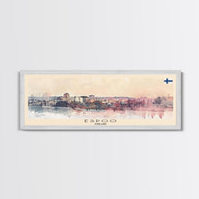 Load image into Gallery viewer, Espoo Finland Wall Art, Panoramic Travel Poster, Panoramic Framed Canvas Print, City Wall Art, Wall Hanging Home Decor, Travel Art
