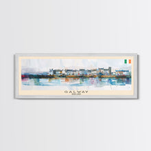 Carregar imagem no visualizador da galeria, Galway Ireland Panoramic Travel Poster, Framed Canvas Print or Metal Wall Art, Travel Art, Home Decor, Panoramic Painting, Midcentury Art
