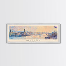 Load image into Gallery viewer, Glasgow United Kingdom Travel Art, City Art, Framed Canvas Print or Metal Wall Art, Europe Travel Poster, Panoramic Wall Art, Extra Wide Wall Art
