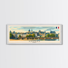 Carregar imagem no visualizador da galeria, Angers France Wall Art, Panoramic Travel Poster, Panoramic Framed Canvas Print, City Wall Art, Wall Hanging Home Decor, Travel Art
