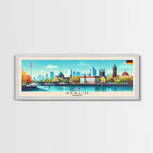 Load image into Gallery viewer, Berlin Germany Travel Print Wall Art, Panoramic City Art, Travel Art, Wall Decor, Vacation Gift, Framed Canvas Print Or Metal Art
