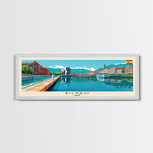 Cargar imagen en el visor de la galería, Bilbao Spain Wall Art, Panoramic Travel Poster, Panoramic Framed Canvas Print, City Wall Art, Wall Hanging Home Decor, Travel Art
