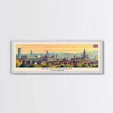 Cargar imagen en el visor de la galería, Birmingham United Kingdom Travel Print Wall Art, Panoramic City Art, Travel Art, Wall Decor, Vacation Gift, Framed Canvas Print Or Metal Art
