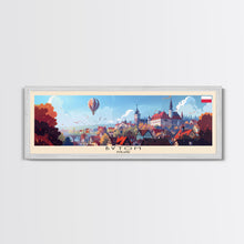 Load image into Gallery viewer, Bytom Poland Panoramic Travel Poster, Framed Canvas Print or Metal Wall Art, Travel Art, Home Decor, Panoramic Painting, Midcentury Art

