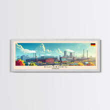 Load image into Gallery viewer, Duisburg Germany  Wall Art, Panoramic Travel Poster, Panoramic Framed Canvas Print, City Wall Art, Wall Hanging Home Decor, Travel Art
