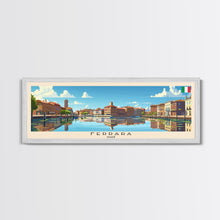 Load image into Gallery viewer, Ferrara Italy Travel Art, City Art, Framed Canvas Print or Metal Wall Art, Europe Travel Poster, Panoramic Wall Art, Extra Wide Wall Art
