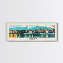 Carregar imagem no visualizador da galeria, Geneva Switzerland Wall Art, Panoramic Travel Poster, Panoramic Framed Canvas Print, City Wall Art, Wall Hanging Home Decor, Travel Art

