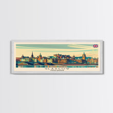 Carregar imagem no visualizador da galeria, Glasgow United Kingdom Travel Art, City Art, Framed Canvas Print or Metal Wall Art, Europe Travel Poster, Panoramic Wall Art, Extra Wide Wall Art
