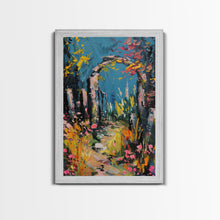 Load image into Gallery viewer, Spooky Graveyard at Night Framed Canvas Print, Ghostly Wall Art, Haunted Cemetery Scene, Halloween Decor, Eerie Artwork, Framed Canvas Print
