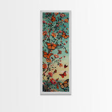 Load image into Gallery viewer, Framed Canvas Monarch Butterfly Painting, Vertical Framed Wall Art, Natured Art Print for Living Room, Housewarming Gift, Butterfly Art
