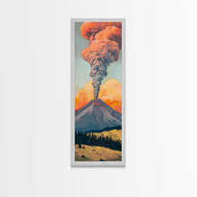 Load image into Gallery viewer, Colorful Volcano Eruption Printed on Framed Canvas, Vertical Landscape Art Print, Mountain Wall Art, 3D Canvas Art, Vertical Office Art
