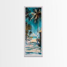 Carregar imagem no visualizador da galeria, Beach Landscape Painted Canvas Art, Coastal Wall Art Print, Gallery Wall Art for Beach House, Oversized Vertical Wall Art for Living Room
