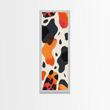 Carregar imagem no visualizador da galeria, Abstract Boho Leopard Print Pattern - Framed Canvas Print, Midcentury Modern Skinny Art, Tall Wall Art for Living Room or Bedroom Decor
