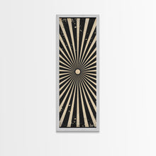 Carregar imagem no visualizador da galeria, Black and White Sun Burst Art Deco Inspired Framed Canvas Print, Wall Art, Office or Mancave Wall Art
