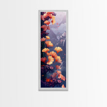 Load image into Gallery viewer, Ethereal Autumn Ginkgo Leaves Skinny Art Tall Art Japanese Ukiyo-e Inspired Botanical Framed Canvas Print
