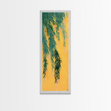 Load image into Gallery viewer, Japanese Skinny Art of Wisteria Hanging Over a Golden Background – Framed Canvas Print

