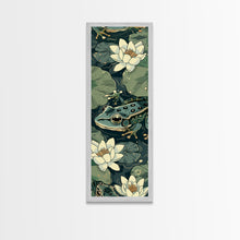 Load image into Gallery viewer, Elegant Japanese Peacock with Blossoms Tall Skinny Framed Canvas Print - Ukiyo-e Art Wall Décor

