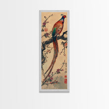 Load image into Gallery viewer, Vibrant Pheasant Perched On Flowering Branch For Traditional Japanese Art Wall Decor Framed Canvas Print
