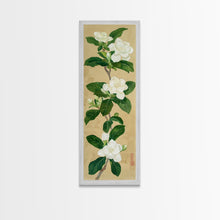 Load image into Gallery viewer, Magnolia Flowers On A Branch - Skinny Art Tall Art Framed Canvas Print Japanese Style Art Ukiyo-e Art
