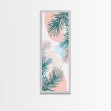 Load image into Gallery viewer, Elegant Pine Branches on Soft Pastel Background - Skinny Art, Japanese Wall Decor, Framed Canvas Print, Ukiyo-e Style
