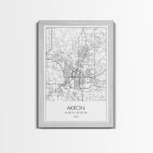Carregar imagem no visualizador da galeria, Akron Street Map, Akron Map, Map Wall Art, Office Wall Art, City Map Print, Minimalist, Modern Art, Wall Art, Canvas Print, Canvas Wall Art
