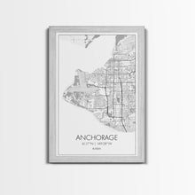 Carregar imagem no visualizador da galeria, Anchorage Street Map, Alaska Map, Travel Wall Art, City Map Wall Art, Bedroom Art, Modern Art, Wall Art, Canvas Print, Canvas Wall Art
