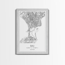 Carregar imagem no visualizador da galeria, Bali Street Map, Indonesia Map, Asian City Wall Art, Travel Gift, Living Room Art, Minimalist Art, Wall Art, Canvas Print, Canvas Wall Art
