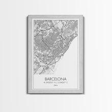 Load image into Gallery viewer, Barcelona Street Map, Spain Map, City Wall Art, Europe Travel Art, Anniversary Gift, Modern Art, Wall Art, Canvas Print, Canvas Wall Art
