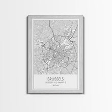 Carregar imagem no visualizador da galeria, Brussels Street Map, Belgium Map, City Map Art, Modern Art, Wall Art, Canvas Print, Canvas Wall Art, Birthday Gift, Living Room Décor
