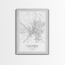 Cargar imagen en el visor de la galería, Columbus Street Map, Georgia Map, City Map Art, Minimalist Art, Wall Art, Canvas Print, Canvas Wall Art, City Wall Art, Travel Wall Print

