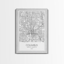 Cargar imagen en el visor de la galería, Columbus Street Map, Ohio Map, City Map Art, Minimalist Art, Wall Art, Canvas Print, Canvas Wall Art, Travel Decor, Office Wall Art
