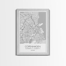 Load image into Gallery viewer, Copenhagen Street Map, Denmark Map, Europe City Map Art, Minimalist Art, Wall Art, Canvas Print, Travel Wall Art, Pilots Gift. Home Décor
