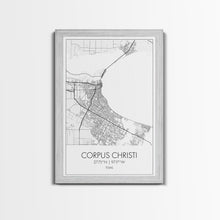 Load image into Gallery viewer, Corpus Christi Street Map, Texas Map, City Map Art, Minimalist Art, Wall Art, Canvas Print, Travel Wall Décor, Gift For Dad, Office Décor

