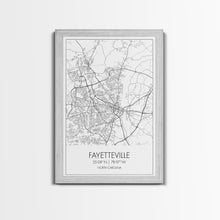 Carregar imagem no visualizador da galeria, Fayetteville Street Map, North Carolina Map, City Map Art, Minimalist Art, Wall Art, Canvas Print, Travel Wall Print, Wanderlust Gift
