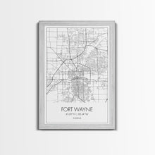Load image into Gallery viewer, Fort Wayne Street Map, Indiana Map, City Map Art, Minimalist Art, Wall Art, Canvas Print, Office Wall Décor, Gifts For Him, Travel Print
