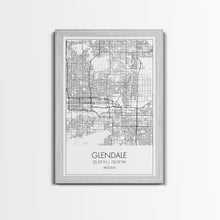 Load image into Gallery viewer, Glendale Street Map, Arizona Map, City Map Art, Minimalist Art, Wall Art, Canvas Print, Black And White Map, Above Bed Art, Wanderlust Gift
