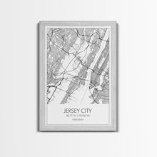Load image into Gallery viewer, Jersey City Street Map, New Jersey Map, City Map Art, Modern Wall Art, Wall Art, Canvas Print, Bedroom Print, Travel Wall Décor, Travel Gift
