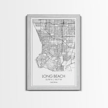 Load image into Gallery viewer, Long Beach Street Map, California Map, City Map Art, Modern Art, Wall Art, Canvas Print, Adventure Wall Art, Home Office Art, Gift For Him
