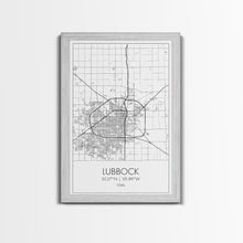Load image into Gallery viewer, Lubbock Street Map, Texas Map, City Map Art, Modern Art, Wall Art, Canvas Print, Travel Print, Farmhouse Wall Décor, Boyfriend Gift
