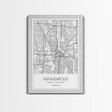 Load image into Gallery viewer, Minneapolis Street Map, Minnesota Map, City Map Art, Modern Art, Wall Art, Canvas Print, Travel Print, Master Bedroom Art, Graduation Gift
