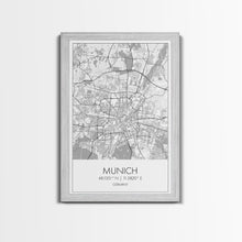 Load image into Gallery viewer, Munich Street Map, Germany Map, Europe City Map Art, Modern Art, Wall Art, Canvas Print, Dorm Wall Décor, Holiday Gift, Travel Wall Print
