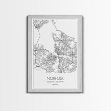 Load image into Gallery viewer, Norfolk Street Map, Virginia Map, City Map Art, Modern Art, Wall Art, Canvas Print, Bedroom Décor, College Student Gift, Travel Print
